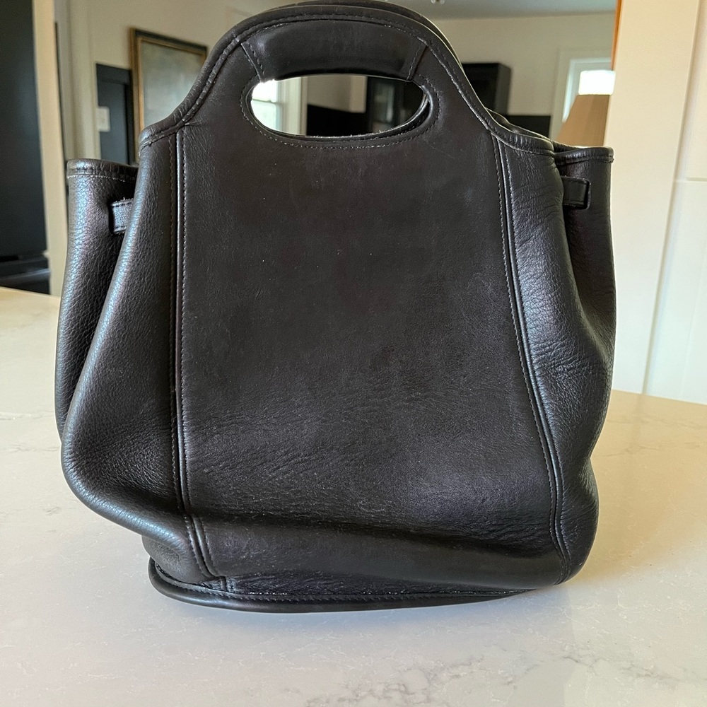 Black Leather Tote Bag